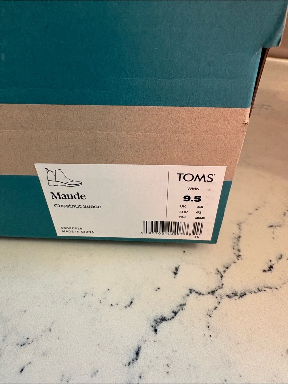 TOMS Maude Round Toe Wedge Chelsea Booties Womens Brown Casual Boots Size 9.5 - Picture 6 of 6